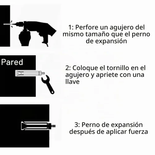 Vista 7 de Pernos de expansión, 304 Acero Inoxidable Externo Tuerca Hexagonal Tornillo de Expansión Pernos de Manga Ancla M6x60mm 8Pcs