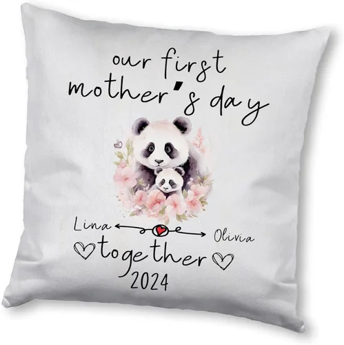 Vista 11 de Mother's Day Panda, Personalised Pillow Case Decor for Home, Present for Mom, Grandmother, for Her