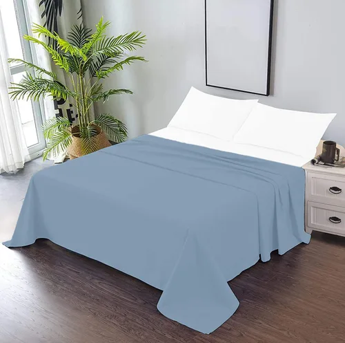 Vista 13 de TBM 1PC Solid Flat Sheet Smooth Touch Hotel Quality 100% Egyptian Cotton Perfectly Fit for Oversize and Extra Height Bed Solid 600 Thread Count