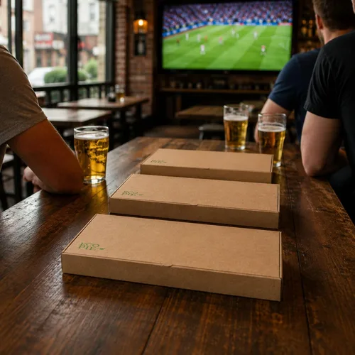 Vista 5 de Restaurantware - Cajas para pizza, 50 unidades, 14 x 7 x 1.5 pulgadas, embalaje de papel de cartón corrugado con bloqueo de pestañas, resistente a