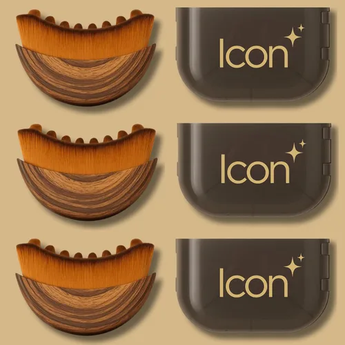 Vista 11 de ICON - Cepillo facial de contorno linfático para drenaje linfático Marrón - 1 juego