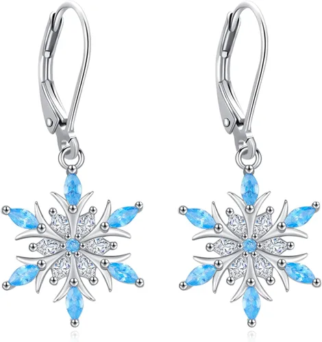 Vista 100 de Aretes colgantes de plata de ley con diseño de árbol de la vida, flor, abeja, animales, gato, colibrí, piedra lunar, turquesa, aretes con cierre