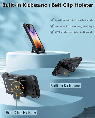 Vista 3 de FNTCASE Funda para iPhone SE de 3ª/2ª generación: para iPhone SE 2022/2020/8/7/6S/6 Funda de teléfono con protección contra caídas, resistente a