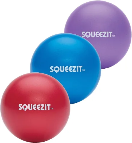Vista 2 de Unique Sports Pelotas Squeeze-It para terapia de codo de tenis - 3 niveles de resistencia rojo