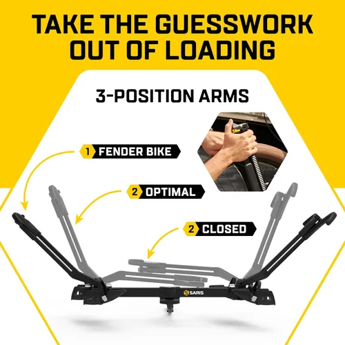 Vista 6 de Saris SuperClamp Soporte de enganche – Soporte de bicicleta ligero para automóvil, SUV, camión y RV – Diseño inclinable, contacto de marco cero, se