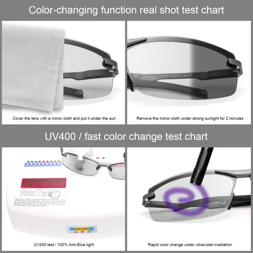 Vista 4 de YIMI Gafas de sol fotocrómicas polarizadas para hombres y mujeres deportes al aire libre conducción antirreflejos UV400 protección z87 gafas