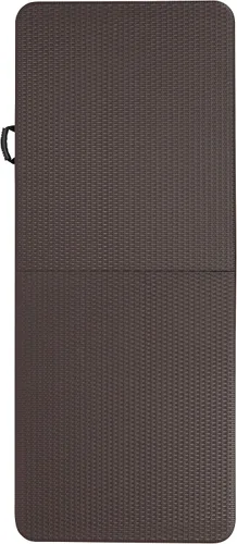 Vista 3 de Mesa plegable de plástico de ratán marrón de 6 pies con asa - Mesa de eventos