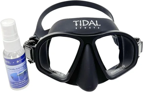 Vista 5 de Máscara Tidal Freedive - Aluma Pro con tecnología avanzada antivaho. Máscara de volumen ultra bajo para apnea, esnórquel y buceo. Lente de vidrio