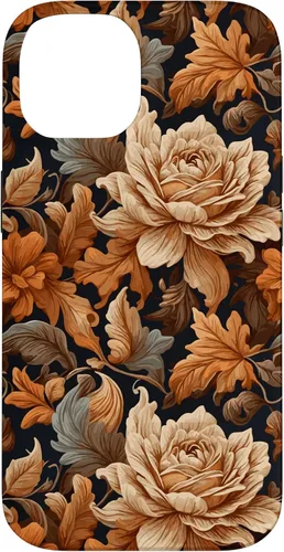 Vista 4 de Warm Colors of Autumn Stylish Design - Fall Flowers Pattern Case for iPhone 16
