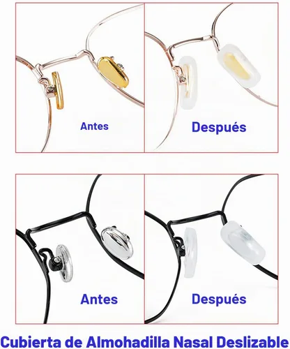 Vista 4 de Fundas de almohadilla de nariz para lentes, almohadilla de silicona antideslizante para lentes, fundas protectoras antideslizantes para puente