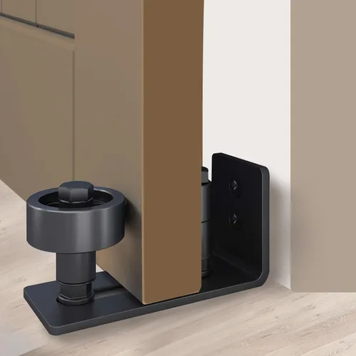 Vista 4 de Yahpetes Guía de piso ajustable para puerta corredera, color negro, 2 piezas