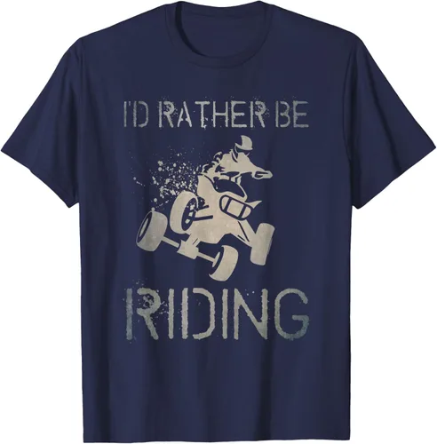 Vista 76 de Camiseta gráfica I'd Rather Be Riding ATV Quad Racing Rider de 4 ruedas, Negro