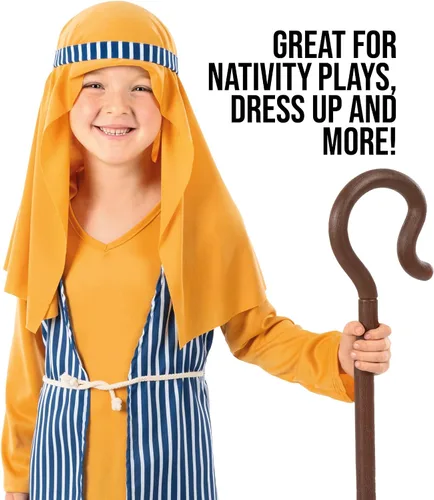Vista 3 de Disfraz de pastor azul para niños de Fun Shack, disfraz de pastor para niños, disfraces de Navidad para niños, disfraces de la natividad para niños