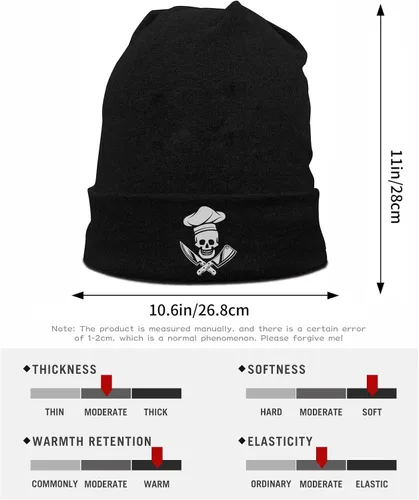 Vista 3 de Negi Gorro de punto con diseño de calavera para hombre y mujer, calavera 11