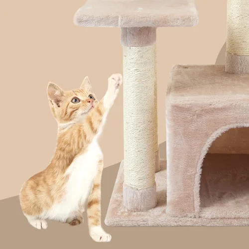 Vista 4 de FISH&NAP Lindo Árbol para Gatos Gatito Torre para Gatos para Gato de Interior Condominio Postes Rascadores de Sisal con Plataforma de Salto Muebles