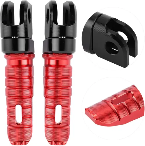 Vista 7 de Acouto Par de estriberas delanteras Pedales de aleación de aluminio aptos para Ninja Z125 PRO Z250/SL Z400 Z900 (rojo) para clavijas delanteras