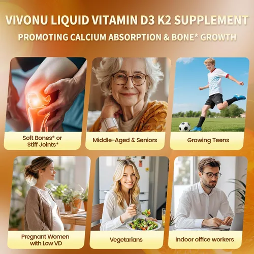 Vista 6 de VivoNu Vitamina D3 K2 10000 UI con MK7-300 Cápsulas blandas de aceite de coco virgen, 2 en 1 vitaminas D y K complejo Vitamina D3 con K2