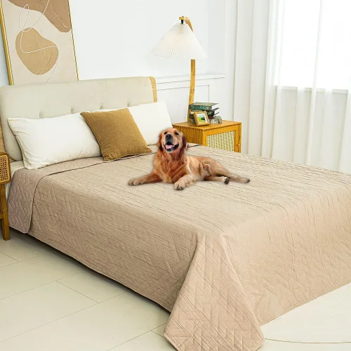 Vista 9 de Ameritex Manta 100% impermeable para cama de perro, funda de sofá de doble cara con patrón moleteado para mascotas, funda reversible para muebles