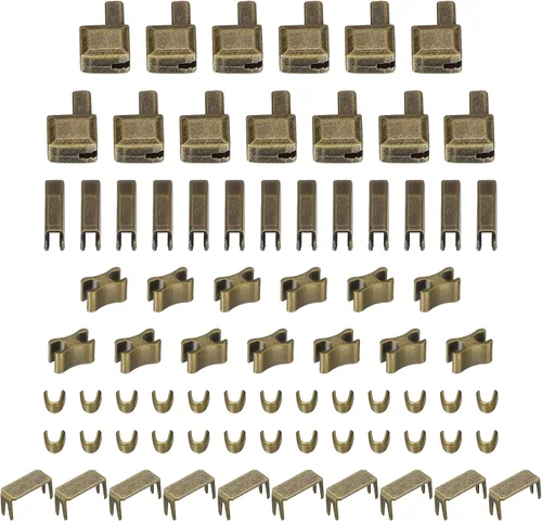 Vista 10 de uxcell Kits de reparación de cremallera, caja de retención deslizante de cierre de metal #5, pasadores de inserción y tapones inferiores superiores