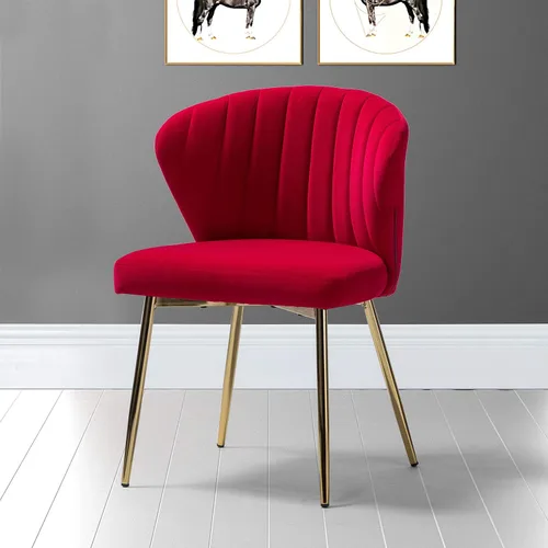 Vista 18 de TINA'S HOME Juego de 2 sillas decorativas, sillas laterales de terciopelo glamoroso con patas doradas, sillas de comedor tapizadas de mediados