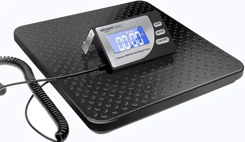 Vista 8 de Amazon Basics Báscula postal digital, adaptador de CA, capacidad de 65 lb, precisión de 0.1 oz, negra