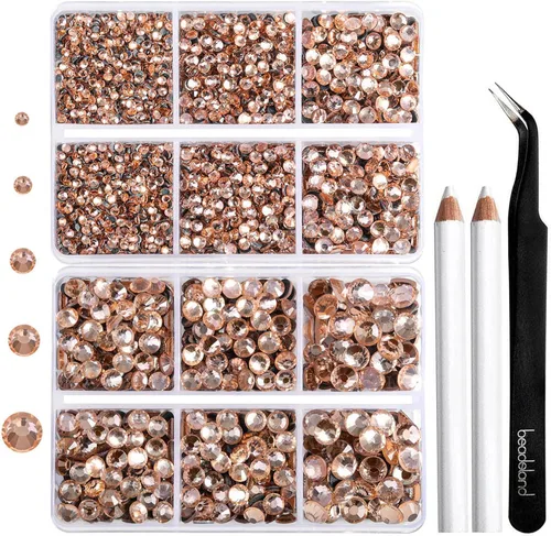 Vista 12 de 6736 piezas de diamantes de imitación termoadhesivos con parte trasera plana, diamantes de imitación morados para manualidades y ropa mezclados en 5