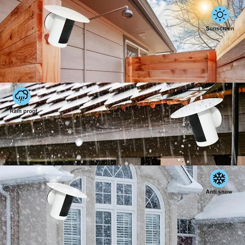 Vista 3 de Paquete de 2 fundas para cámara compatibles con Ring Outdoor Cam Plus, protector de cámara para exteriores, resistente a los rayos UV y a la lluvia
