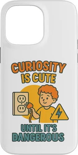 Vista 21 de Curiousity is Cute Workplace & Home Safety Awareness Gift Case for iPhone 16