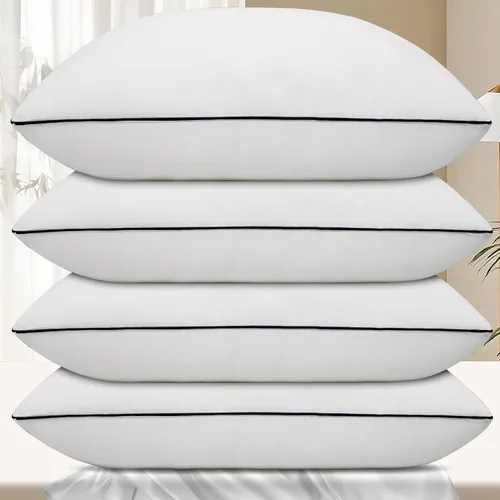 Vista 8 de Vorouhals Colección de Hotel - Juego de 2 almohadas de cama tamaño estándar frescas para dormir, para personas que duermen de espalda, boca abajo