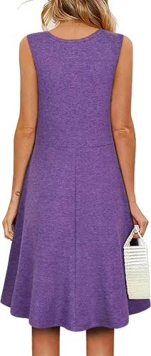 Vista 2 de JCZHWQU - Vestidos de verano para mujer con cuello en V sin mangas