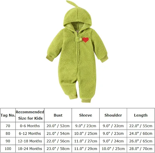 Vista 5 de Mameluco de Navidad verde para bebé, mono de forro polar cálido, traje de mi primera Navidad para niña
