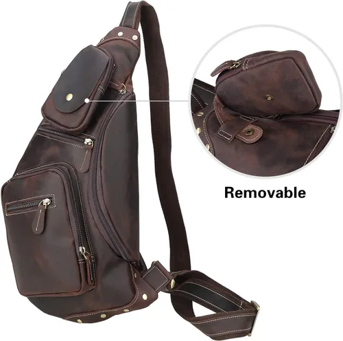 Vista 3 de Polare - Mochila táctica de cuero de grano completo para acampar al aire libre
