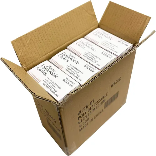 Vista 8 de KingSeal - Guantes desechables de polietileno ligeros, sin polvo, sin látex, seguros para alimentos, tamaño mediano, 1 caja de 500 guantes