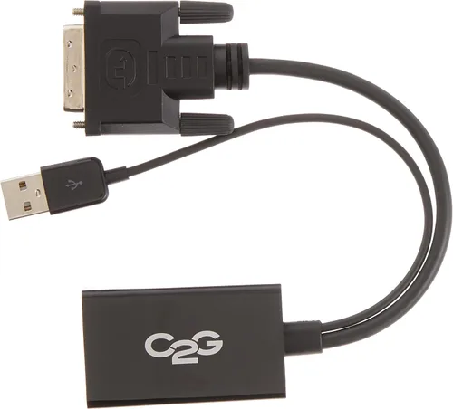 Vista 2 de Legrand - Convertidor C2G DVI a DisplayPort, adaptador DVI a DisplayPort negro para usar como convertidor Plug and Play, 1 unidad, C2G 41379