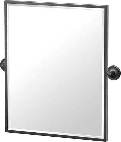 Vista 5 de Gatco Designer II - Espejo rectangular sin marco, cromado, montado en la pared, 24 pulgadas de alto x 19.50 pulgadas de ancho, espejo biselado