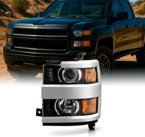 Vista 5 de AKKON - Compatible con Chevy Silverado 2500 3500 HD OE Chrome 2015-2019 Faros delanteros de repuesto izquierdo y derecho