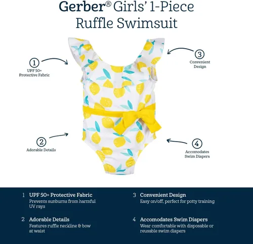 Vista 5 de Gerber girls One-piece Swimsuit