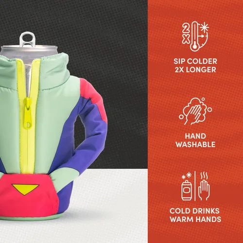 Vista 7 de Puffin - Chaqueta de esquí The Miller - Enfriador de botellas y latas altas aislado I Aislante de botellas de cerveza y latas de refrescos, mantiene