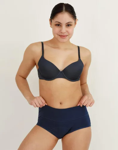 Vista 2 de INNERSY Bragas menstruales de algodón a prueba de fugas de cintura alta para mujer, paquete de 3