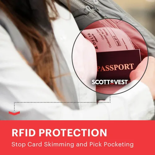 Vista 5 de SCOTTeVEST RFID Vest for Women - 18 Hidden Pockets - Water Repellent for Travel & More