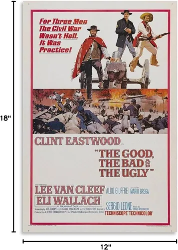 Vista 6 de QMena Póster retro de The Good The Bad And The Fey, póster impreso de alta definición y pósteres de arte de pared impresos en lienzo que se utilizan