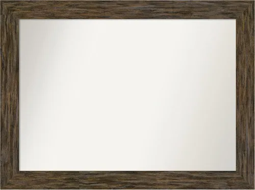 Vista 18 de Amanti Art Espejo personalizado, espejo de baño marrón Fencepost, espejo de pared o espejo de tocador de baño sobre el fregadero (27 x 27 pulgadas)