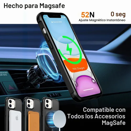 Vista 2 de Funda para iPhone 11 con soporte giratorio de 360°, color negro