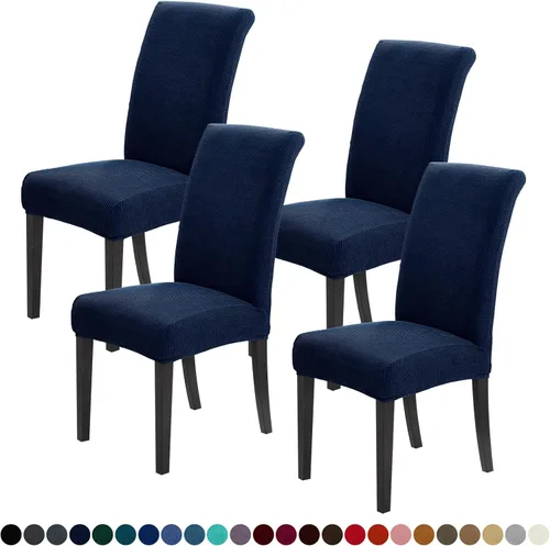 Vista 24 de Joccun - Juego de 2 fundas para sillas de comedor, fundas elásticas para sillas de comedor, fundas de asiento para sillas de comedor, funda de Negro