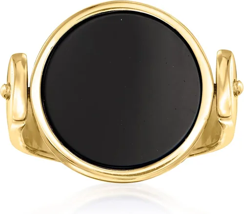 Vista 6 de Ross-Simons Anillo de ónix negro italiano y lapislázuli en oro de 18 quilates sobre ley, Piedra preciosa, lapislázuli