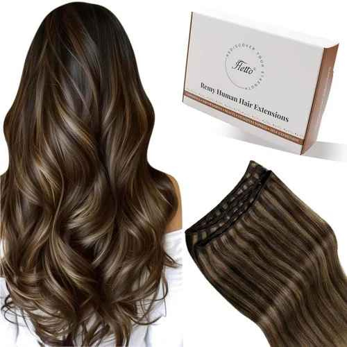 Vista 32 de Hetto - Extensiones de cabello humano real para coser, color negro azabache, #1, 12 pulgadas, 2.47 onzas Adhesivo suave, fuerte, uso diario