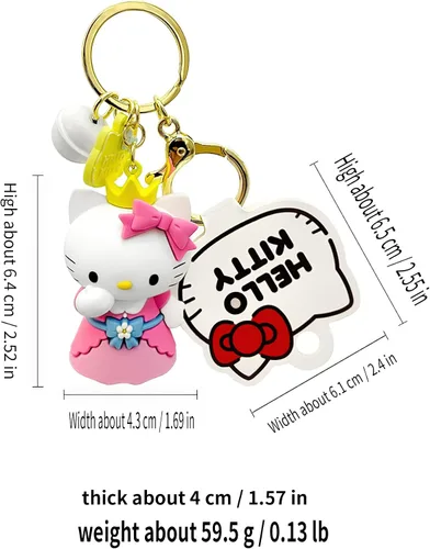 Vista 3 de SATBIR Llavero Kawaii para mujeres y niñas, lindo llavero, accesorios, bolso de moda, bolso de mano, dijes para automóvil, regalos
