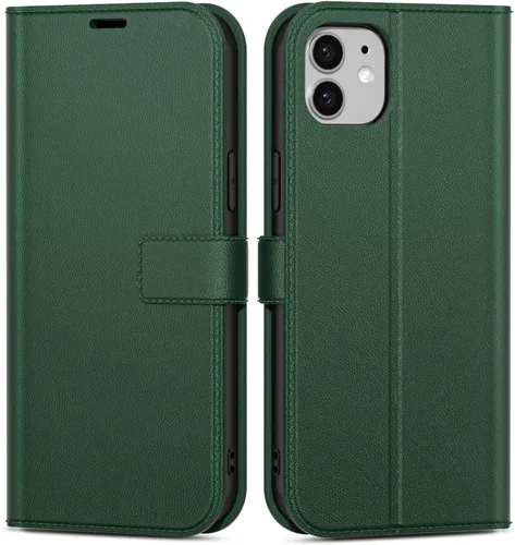 Vista 91 de oakxco Funda tipo cartera para iPhone SE 2022/2020/8/7 con soporte para tarjeta de crédito, funda magnética RFID delgada tipo libro con tapa