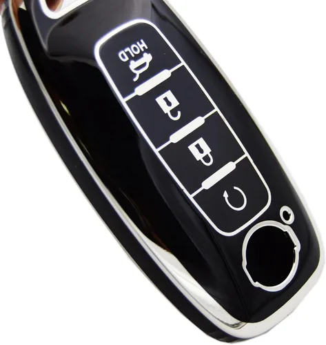 Vista 4 de Funda protectora de TPU para llavero inteligente con control remoto + llavero para Nissan Rogue SL Ariya FWD Pathfinder X-Trail Sentra SR SL Armada