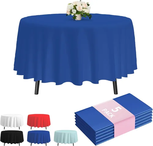 Vista 43 de Fixwal Mantel de plástico negro desechable de 54 x 108 pulgadas, mantel rectangular impermeable, paquete de 5 para graduación, decoración de fiesta
